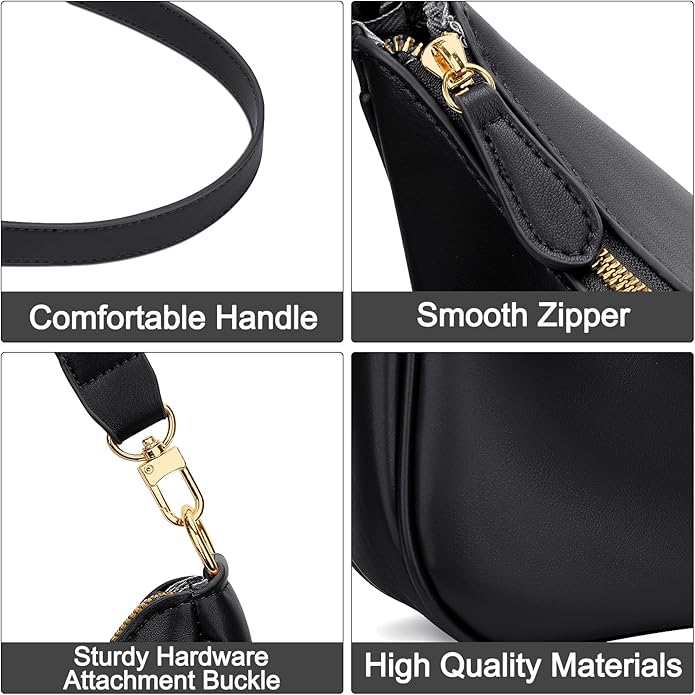 Sleek Noir Shoulder Bag - View 4
